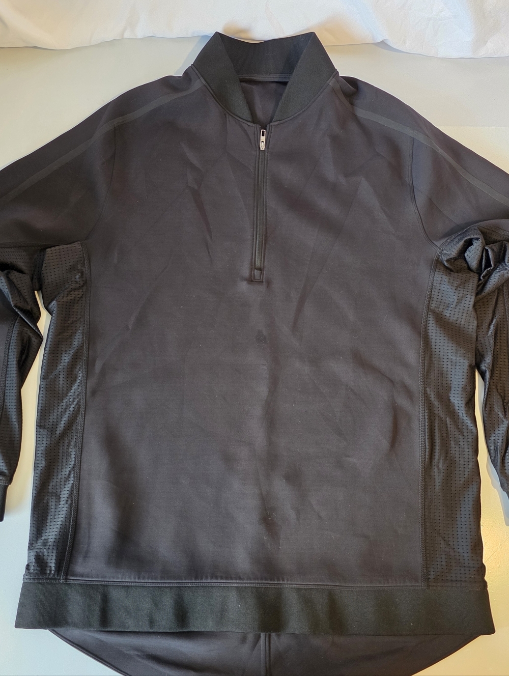 Lululemon Men's Metal Vent Tech 1/2 Zip Pullover Black Mesh‎ Panels